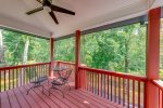 Back porch by the river with dinette set